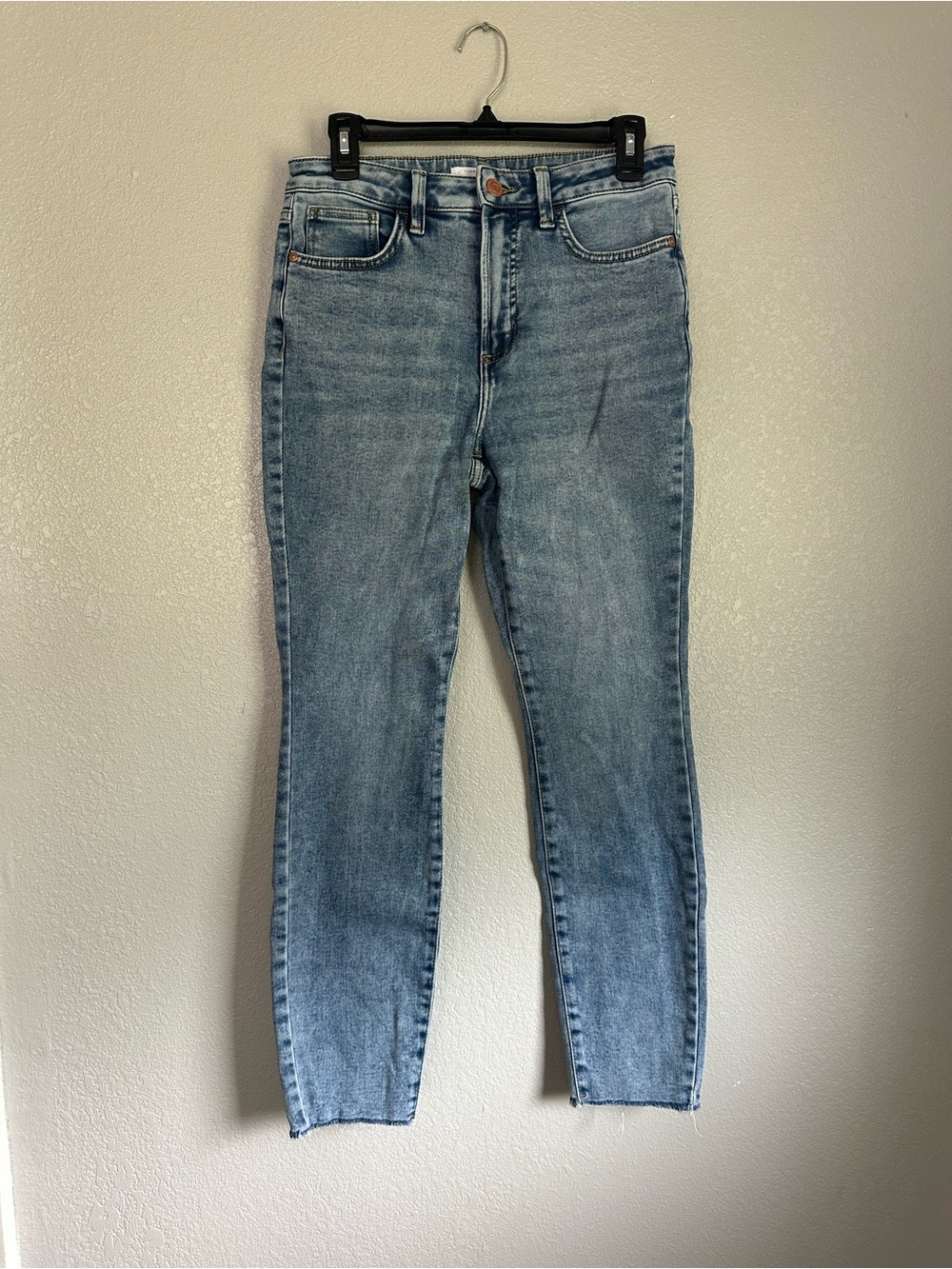 LC Lauren Conrad Light Wash Skinny Raw Hem Denim Jeans